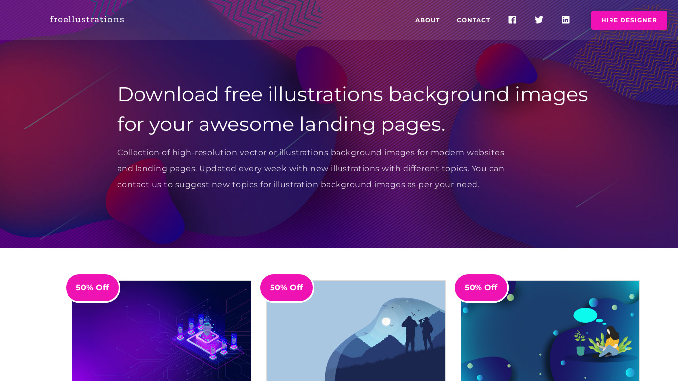 Freellustrations Landing page