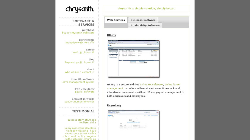 Chrysanth Diary Landing Page