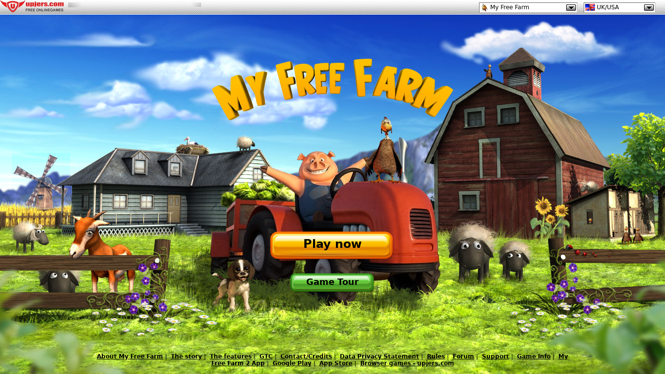 My Free Farm Landing page