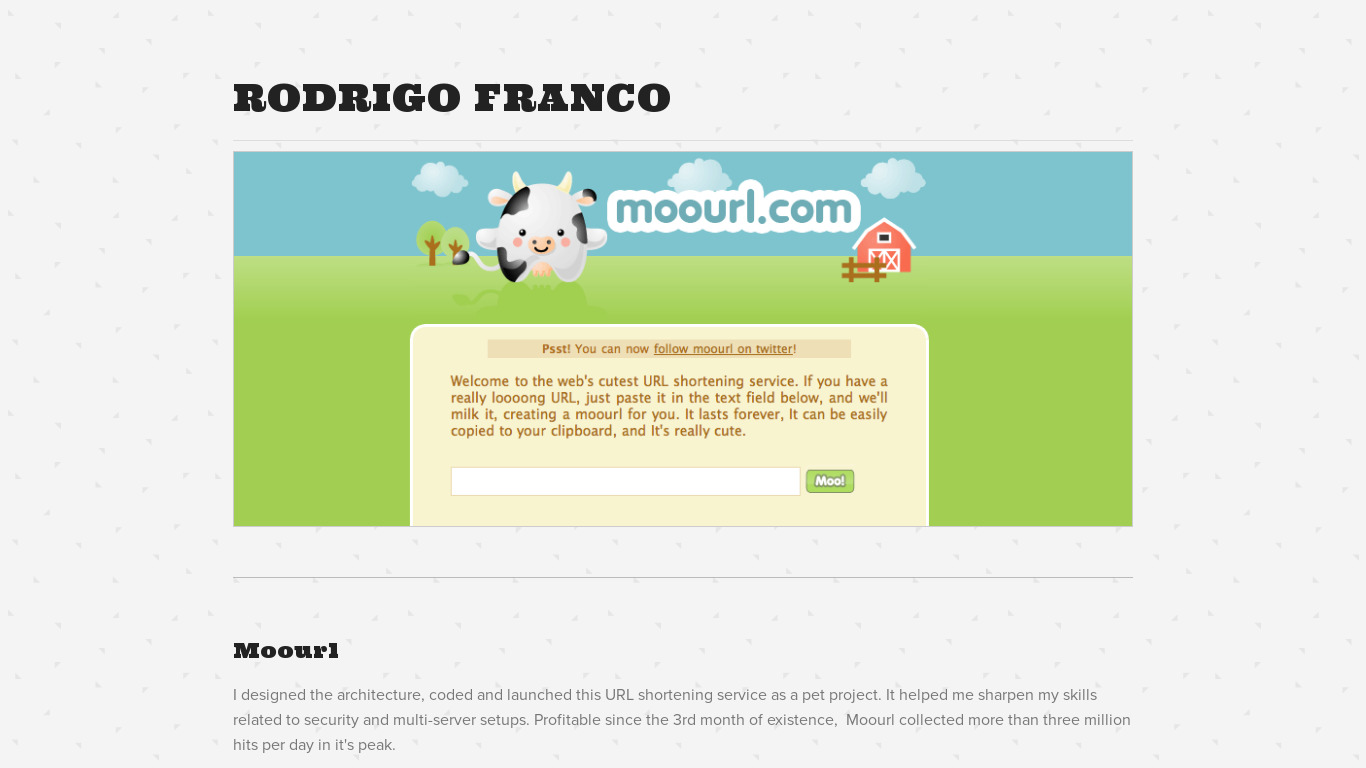 Moourl Landing page