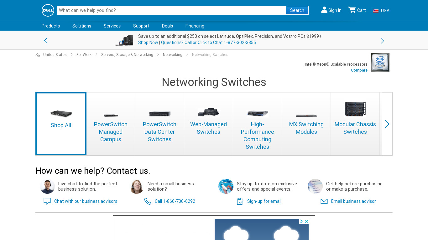 Dell EMC Switches Landing page