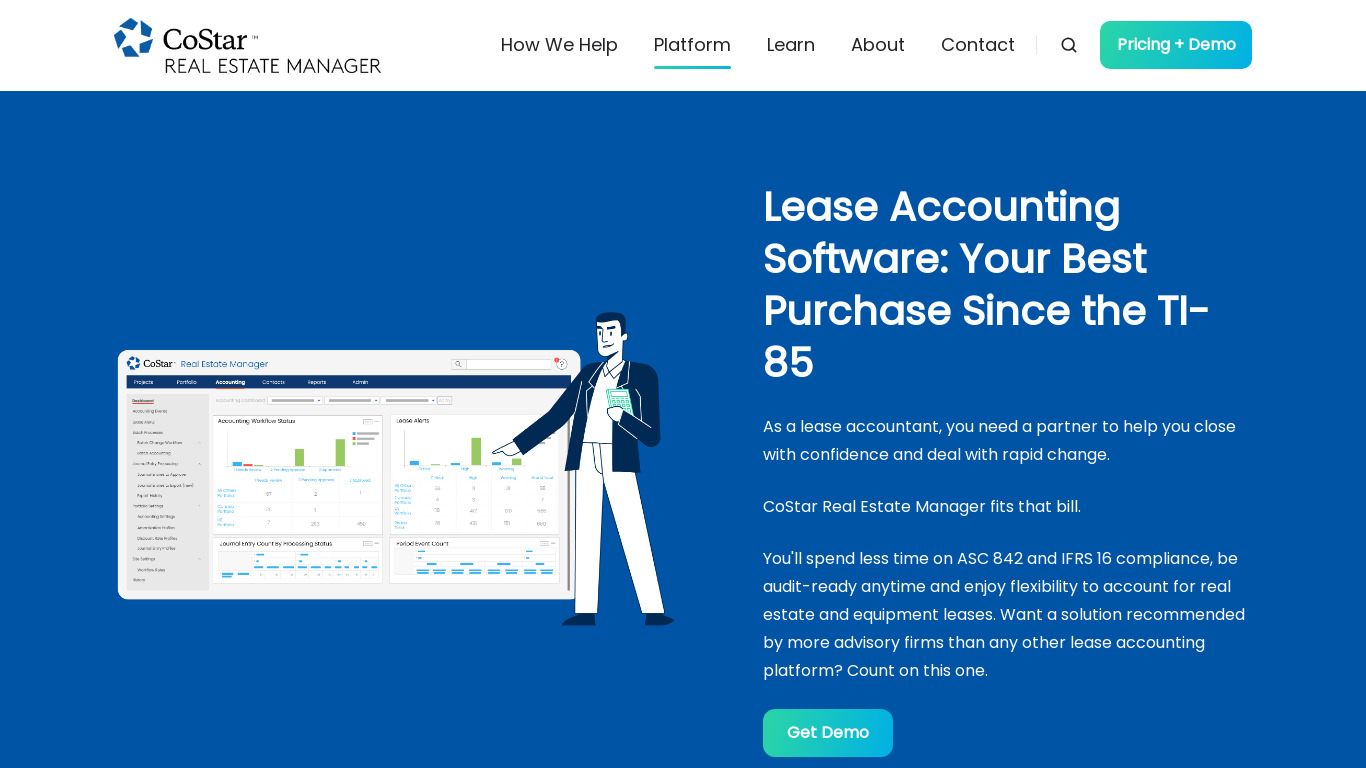 CoStar Lease Accounting Landing page