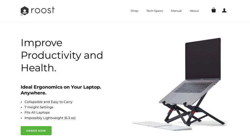 Roost Laptop Stand Landing Page