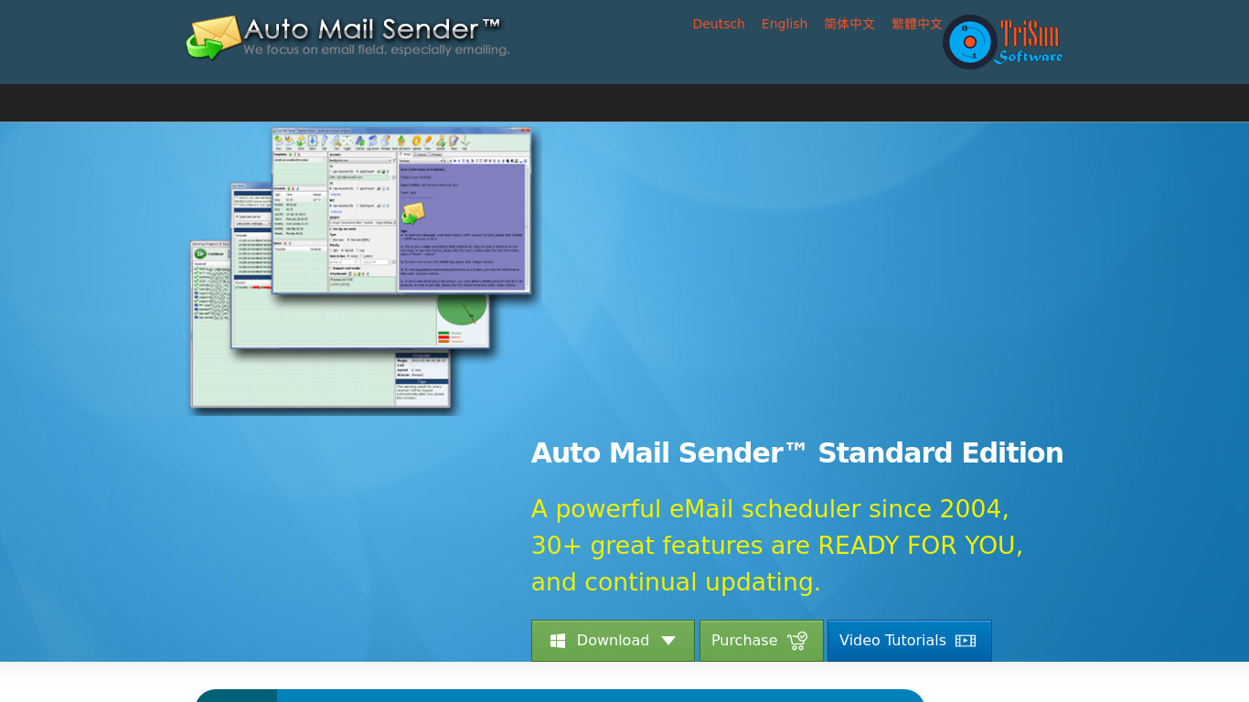 Auto Mail Sender Landing page