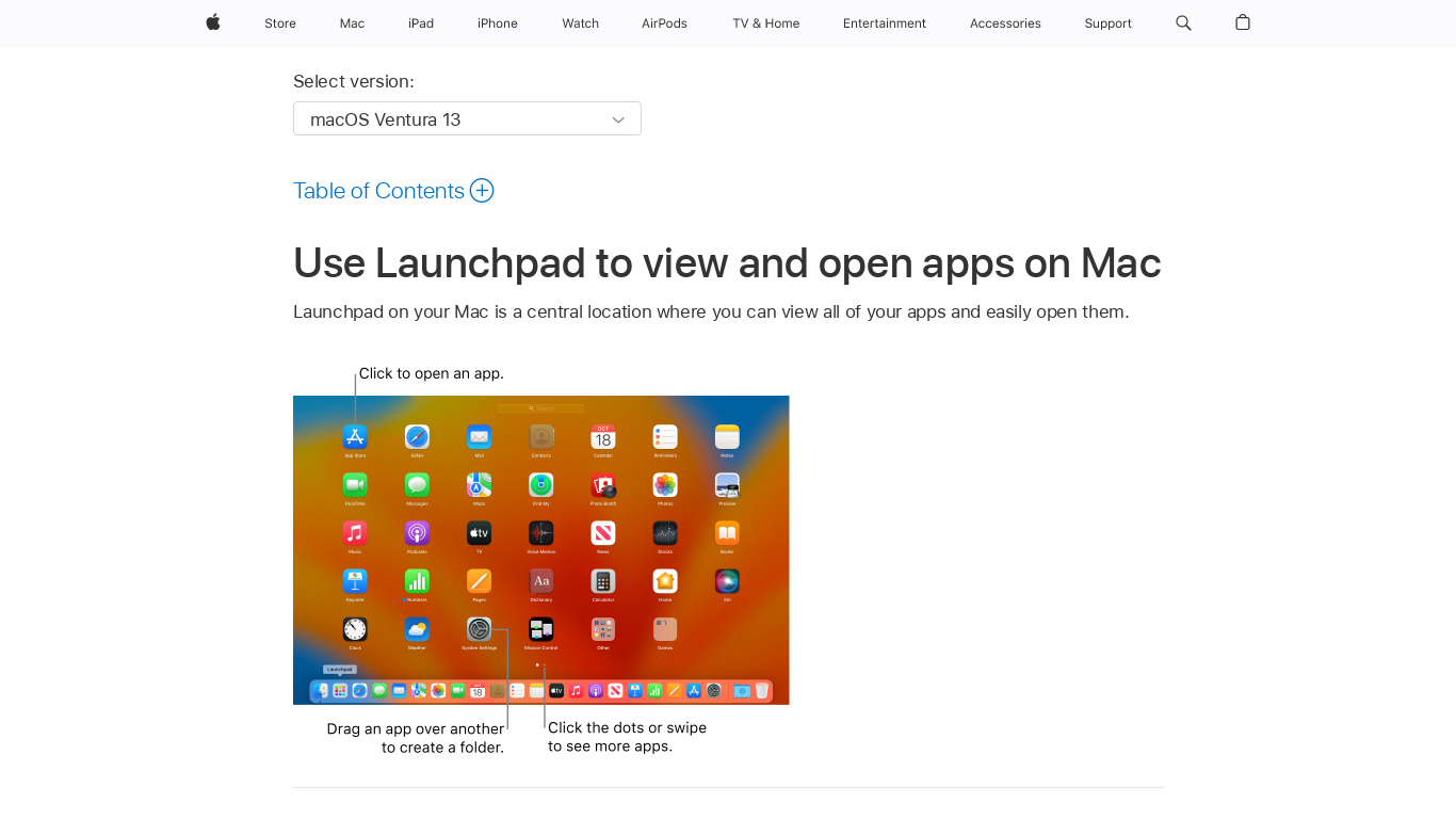 OS X Launchpad Landing page