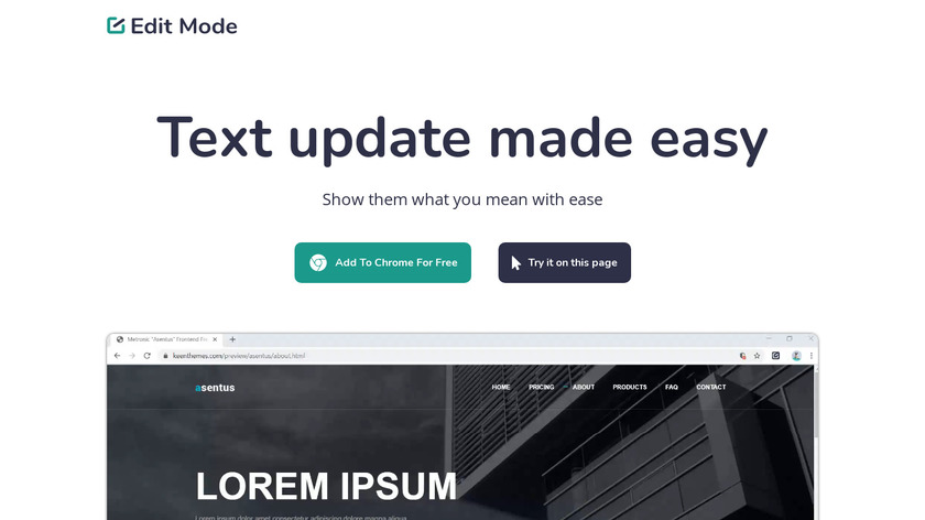 EditMode Landing Page