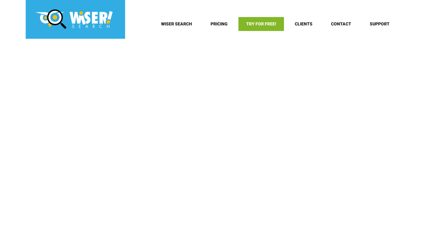 Wiser Search Landing page