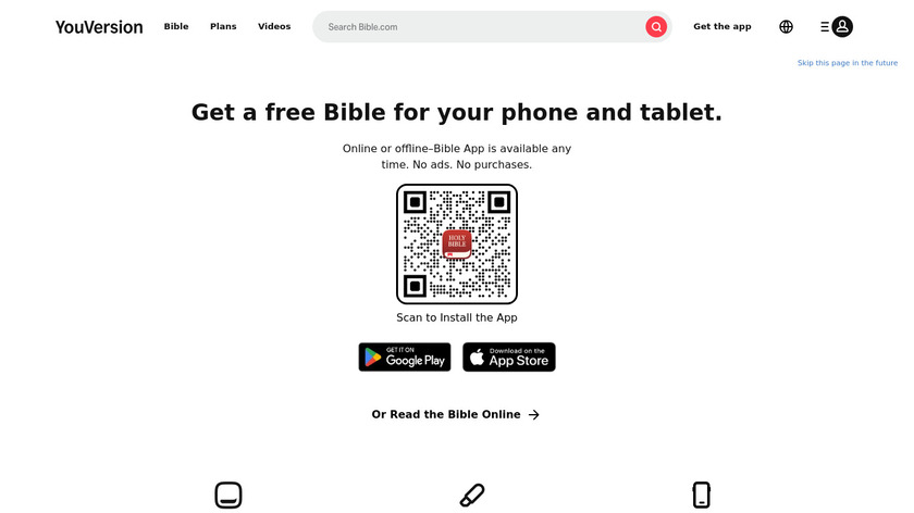 Bible.com Landing Page