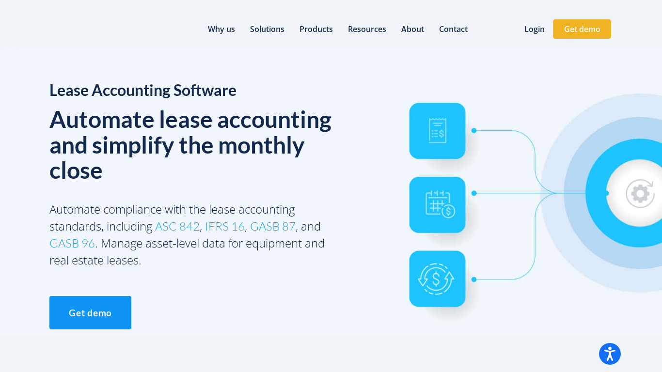 LeaseAccelerator Lease Accounting Software Landing page