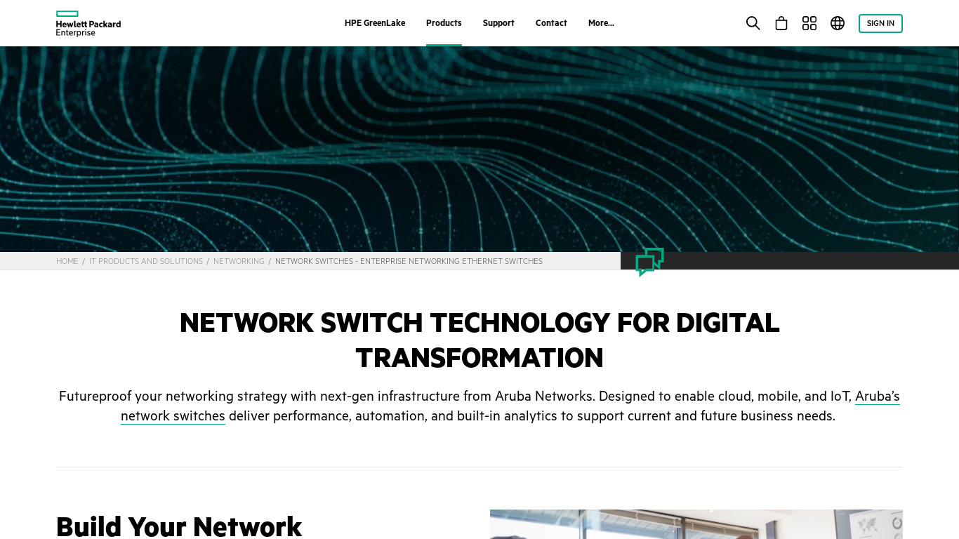 HPE Switches Landing page