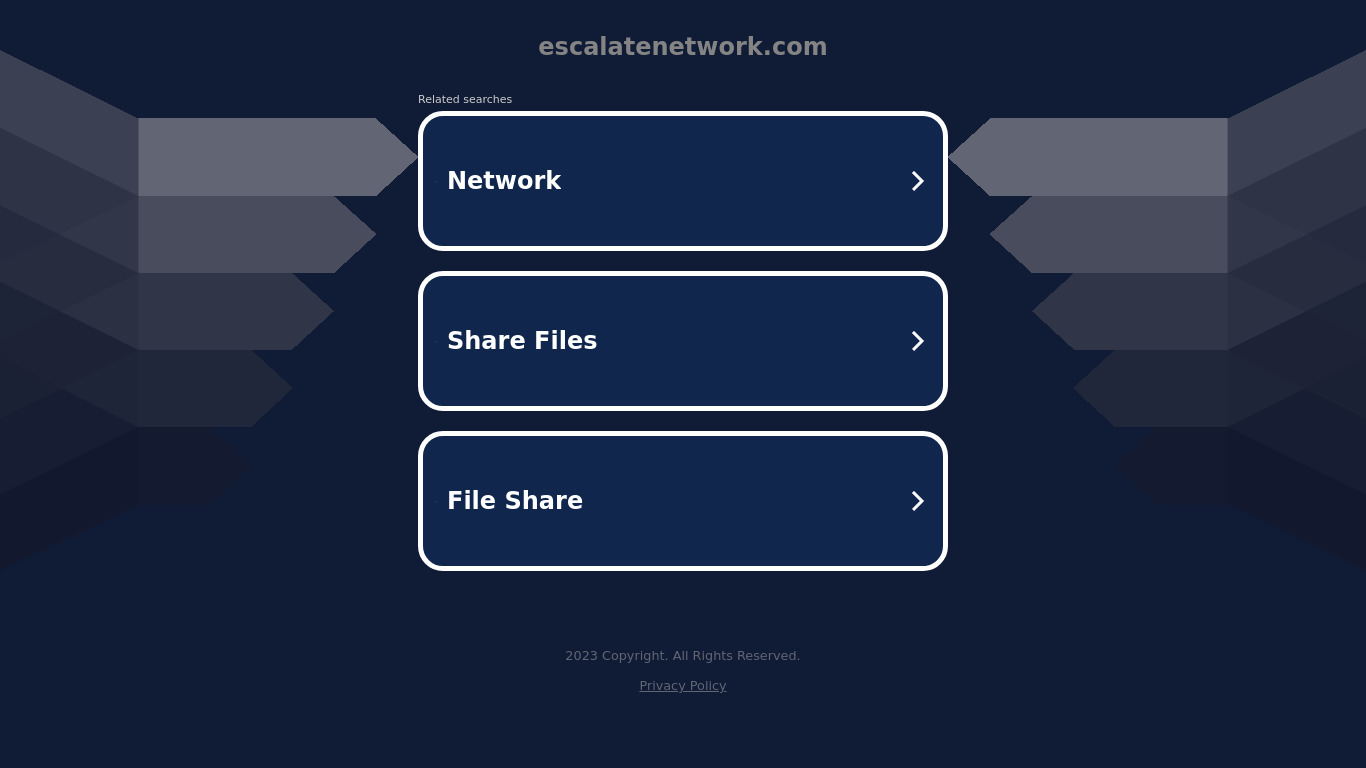 Escalate Network Landing page