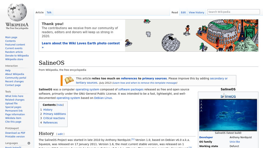 en.wikipedia.org SalineOS Landing Page