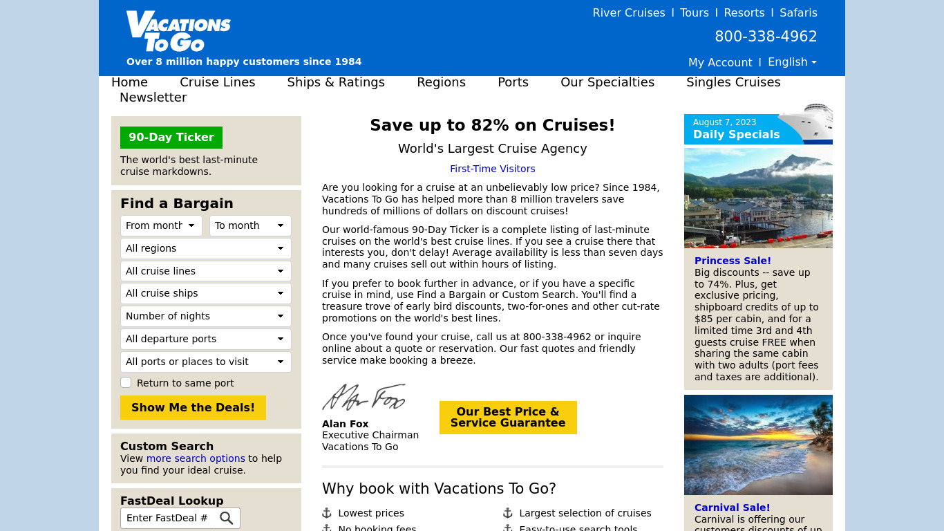 Go Vacation Landing page