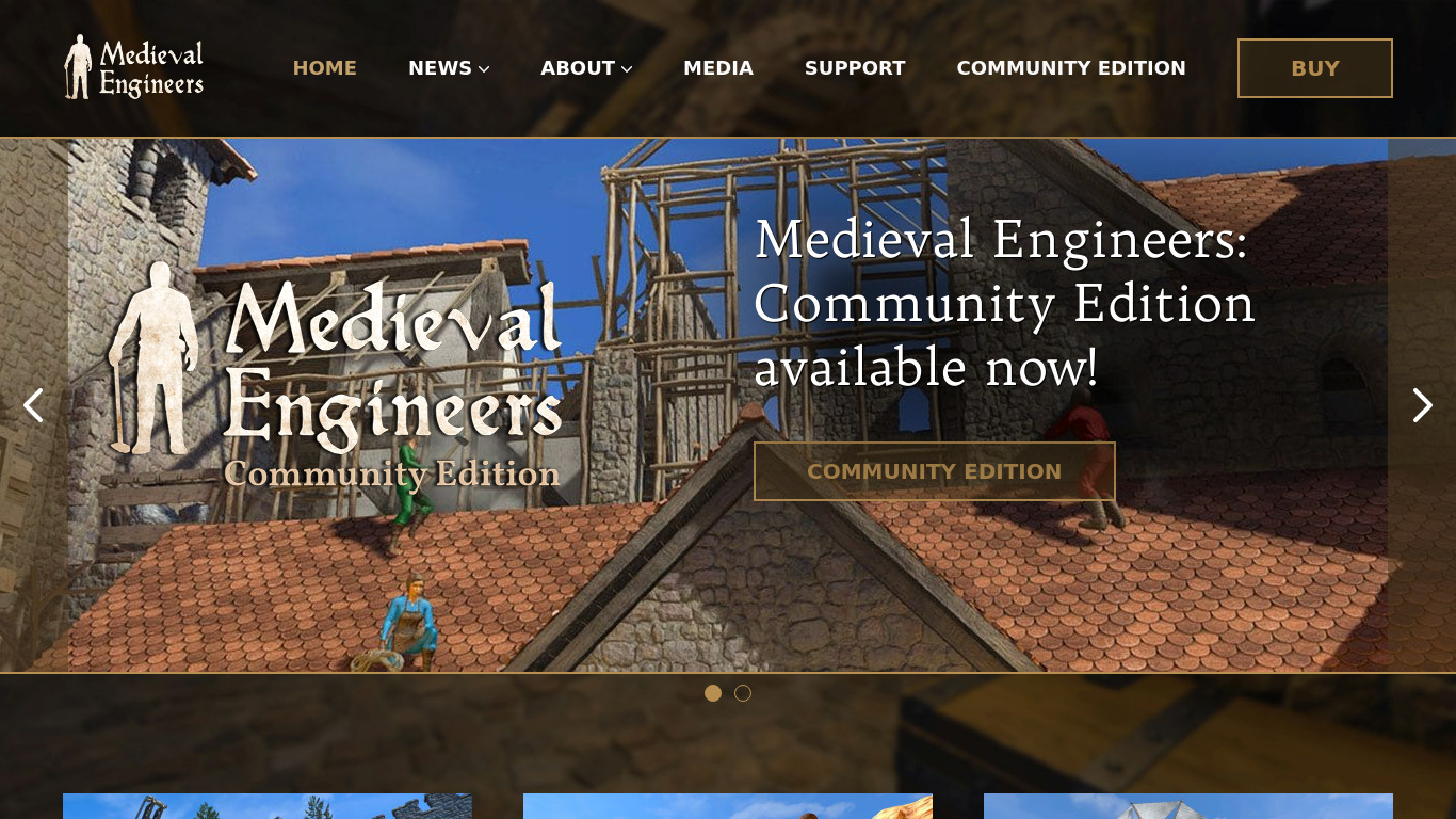 Medieval Engineers Landing page