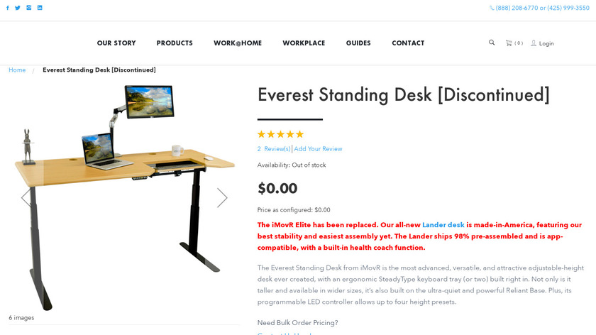 iMovR Omega Everest Treadmill Desk Landing Page