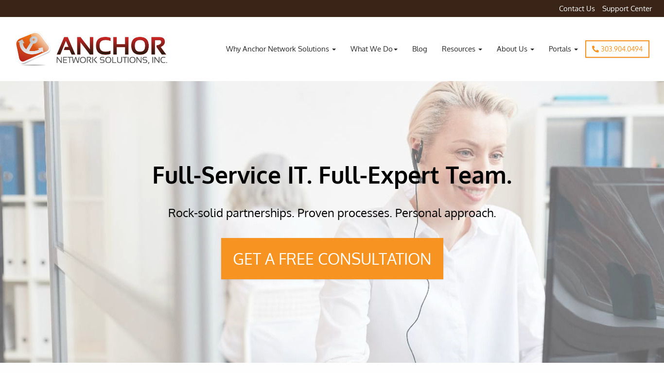 Anchor Network Solutions Landing page