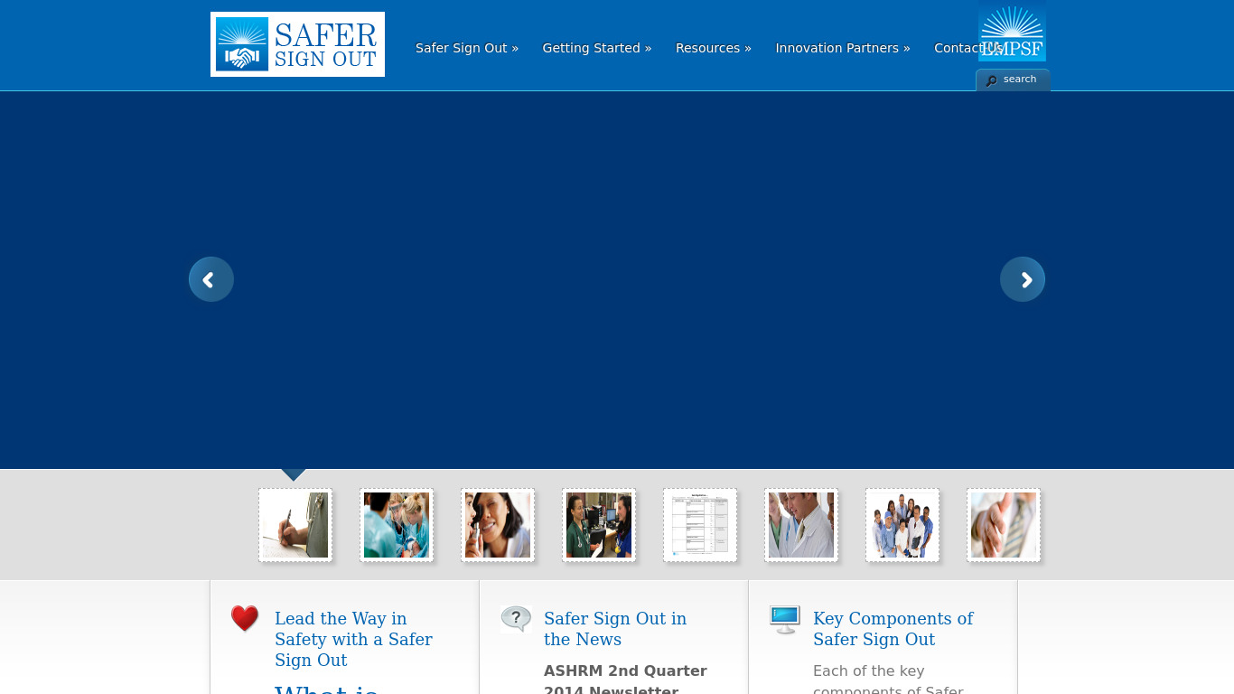 Safer Sign Out Tool Kit Landing page