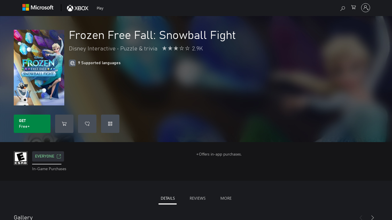Frozen Free Fall: Snowball Fight Landing page