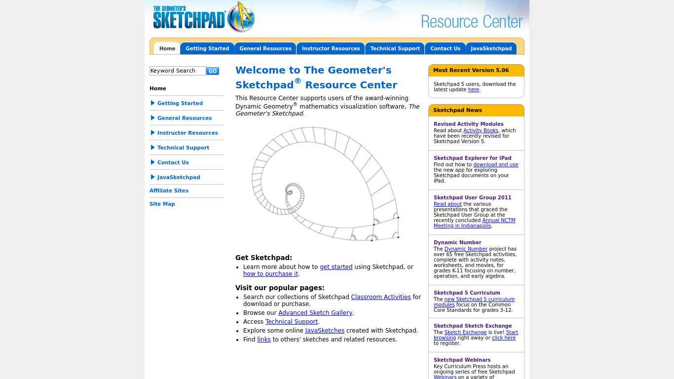 The Geometer's Sketchpad Landing page