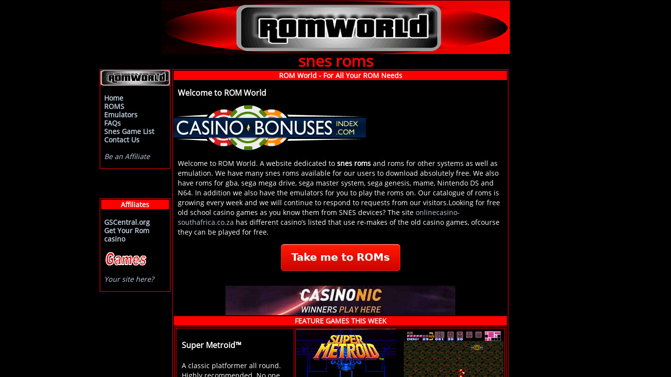 RomWorldOnline Landing page