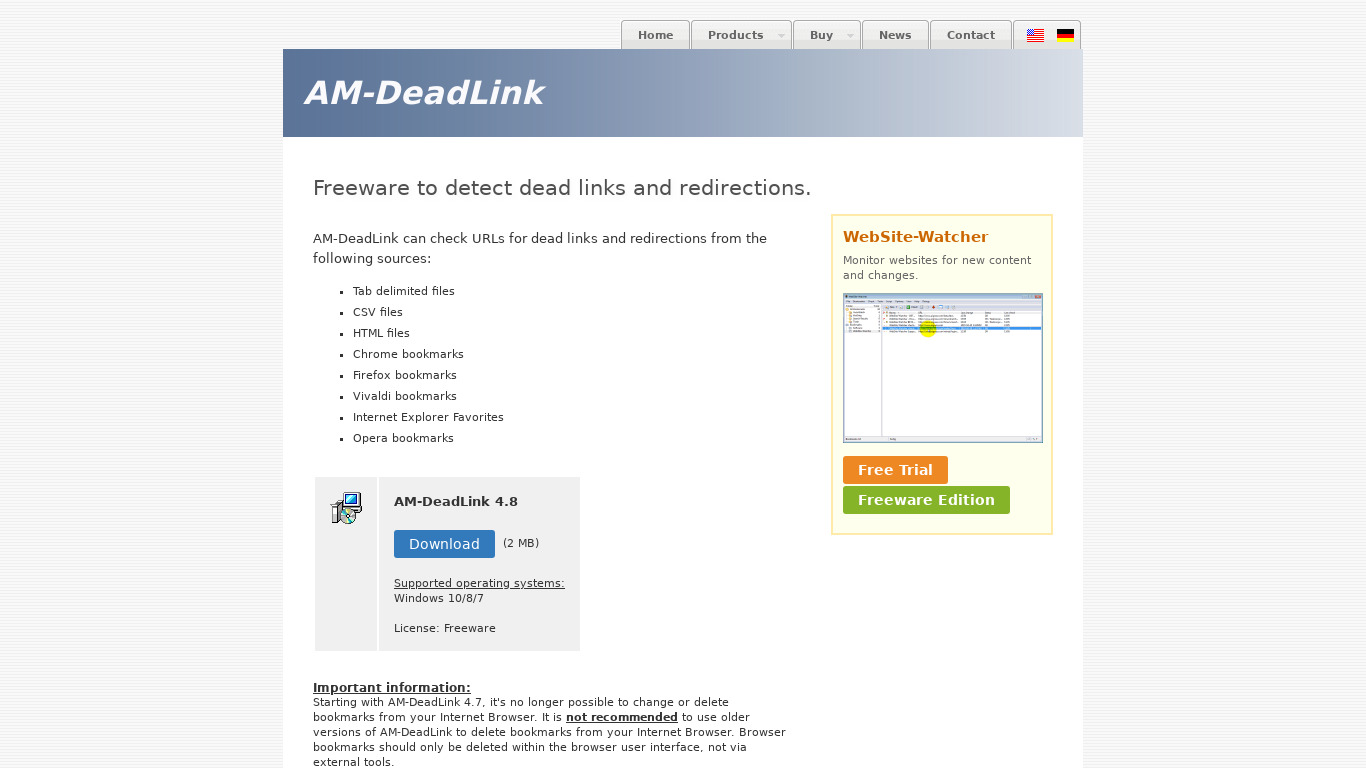 AM-DeadLink Landing page