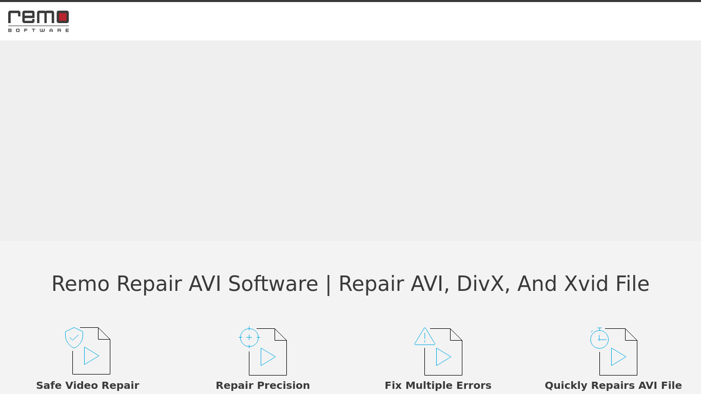 Remo Repair AVI Landing page