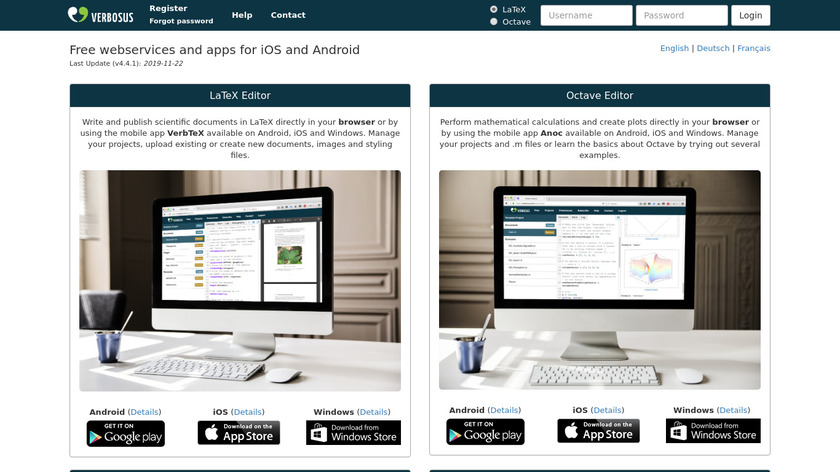 Verbosus: Online LaTeX Editor Landing Page