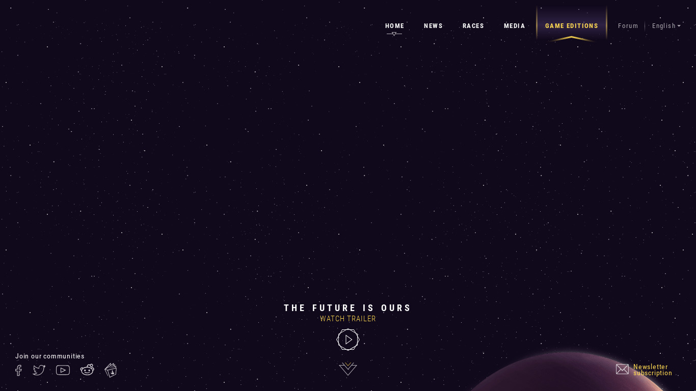 Master of Orion Landing page