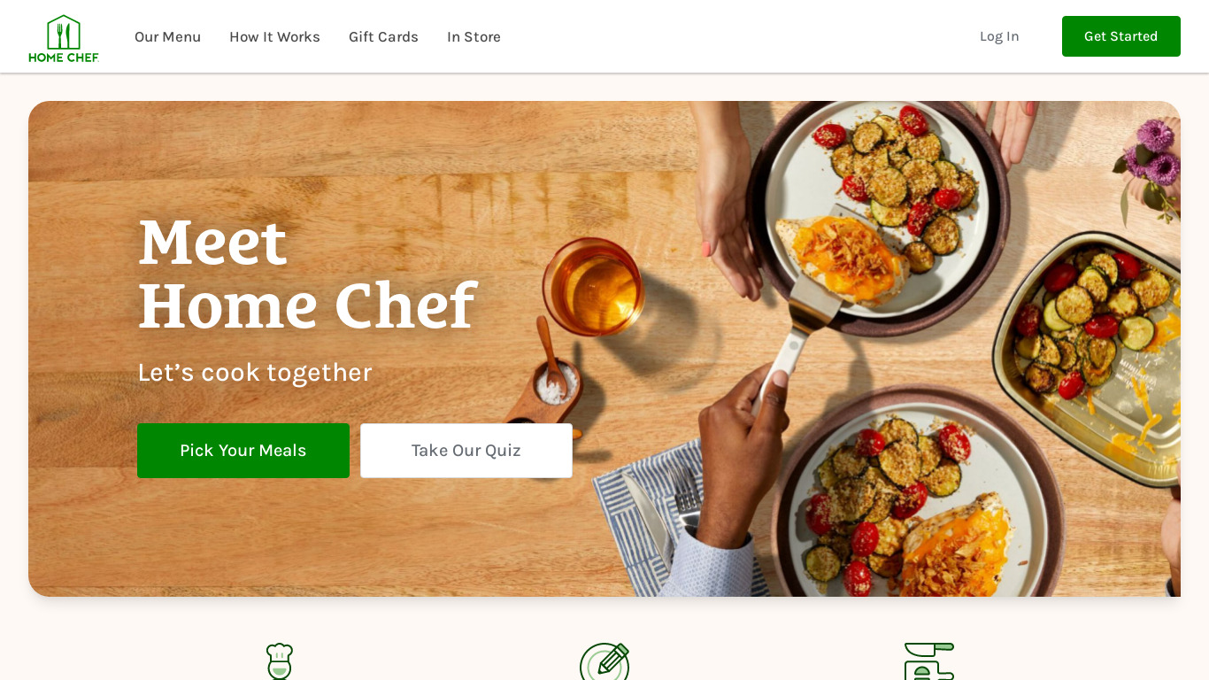 Home Chef Landing page