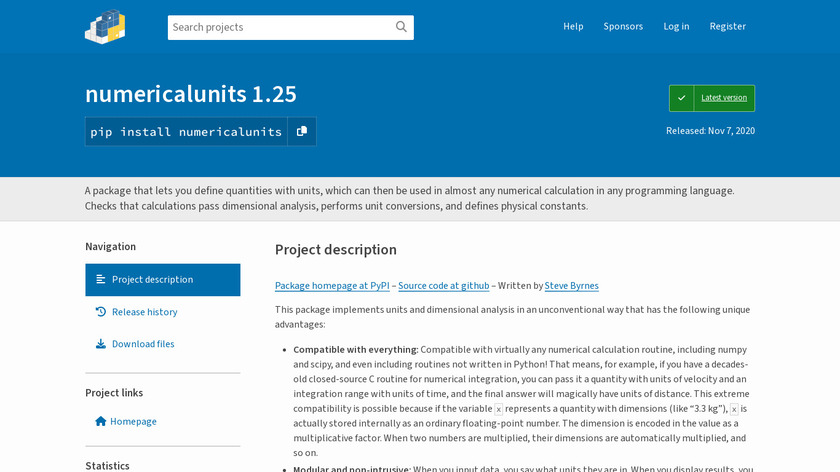 Numericalunits Landing Page