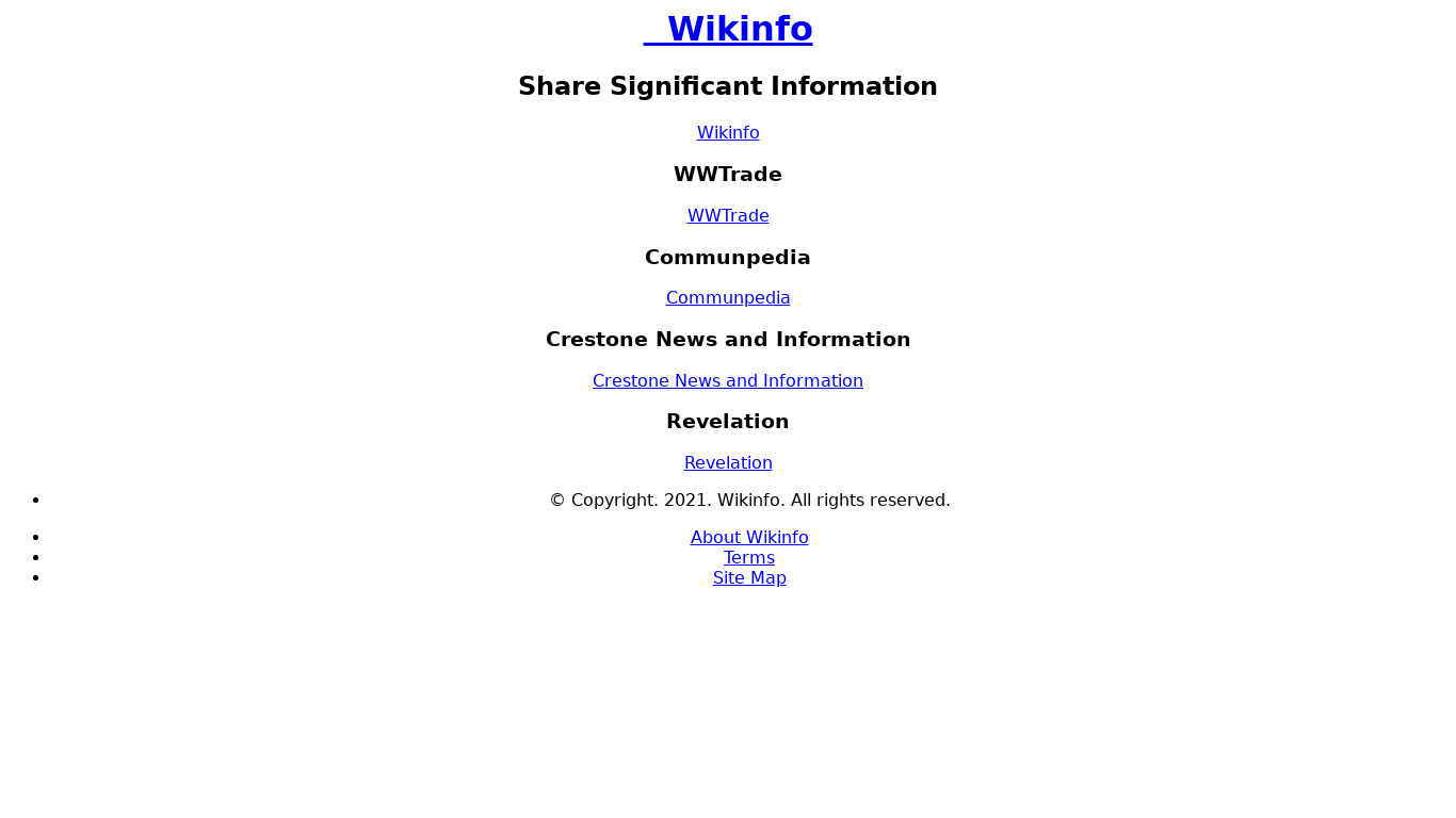 Wikinfo Landing page