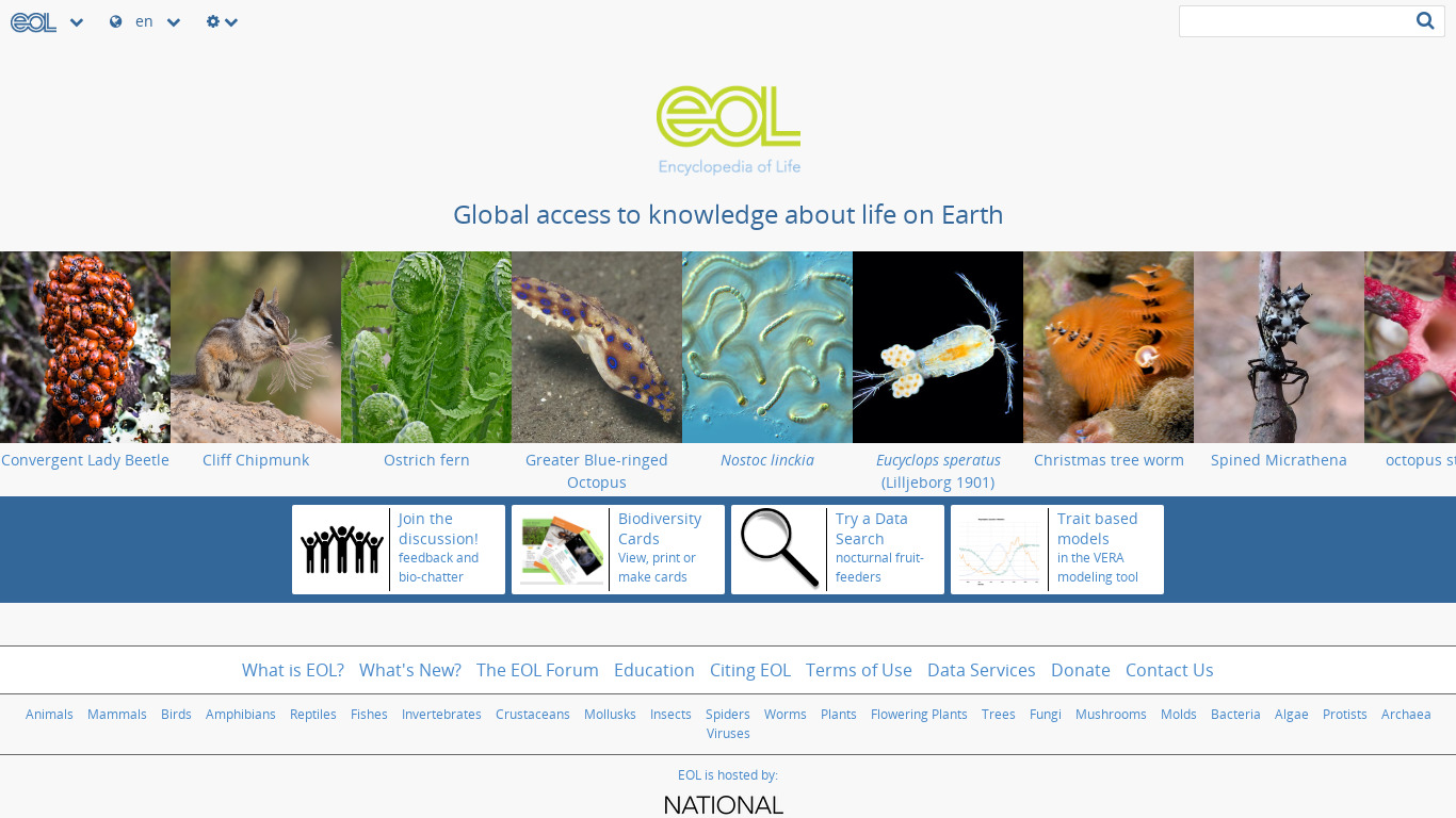 EOL.org Landing page