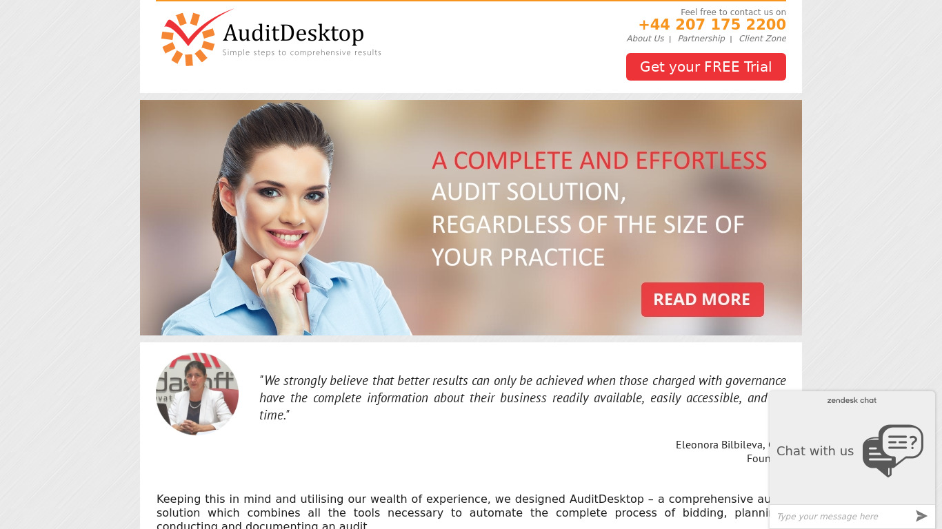 AuditDesktop Landing page