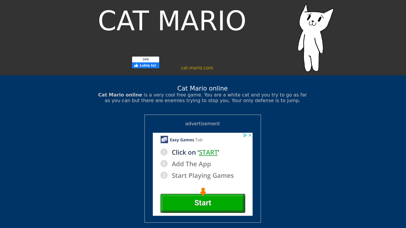 Cat Mario Landing page