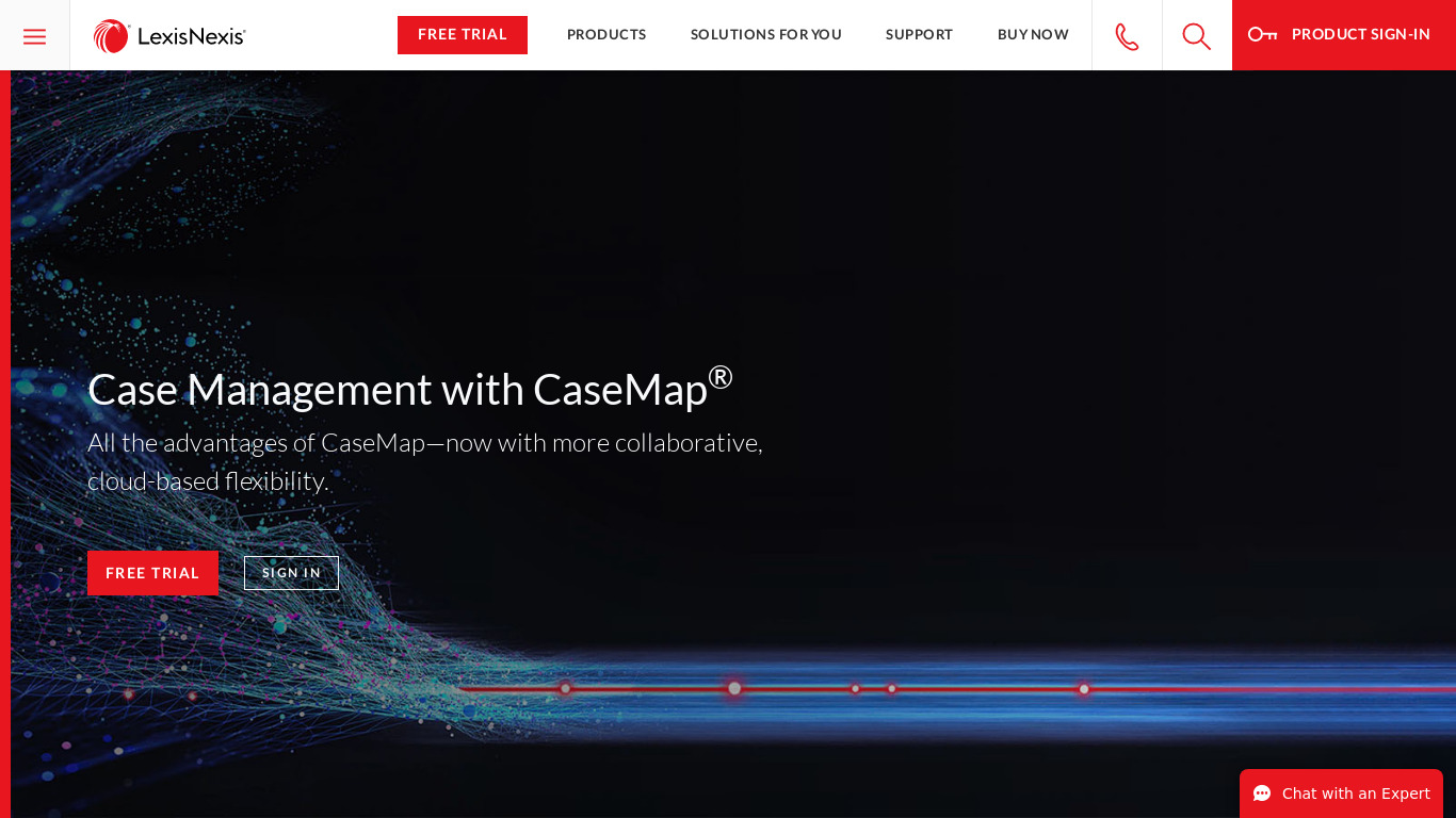 CaseMap® Landing page