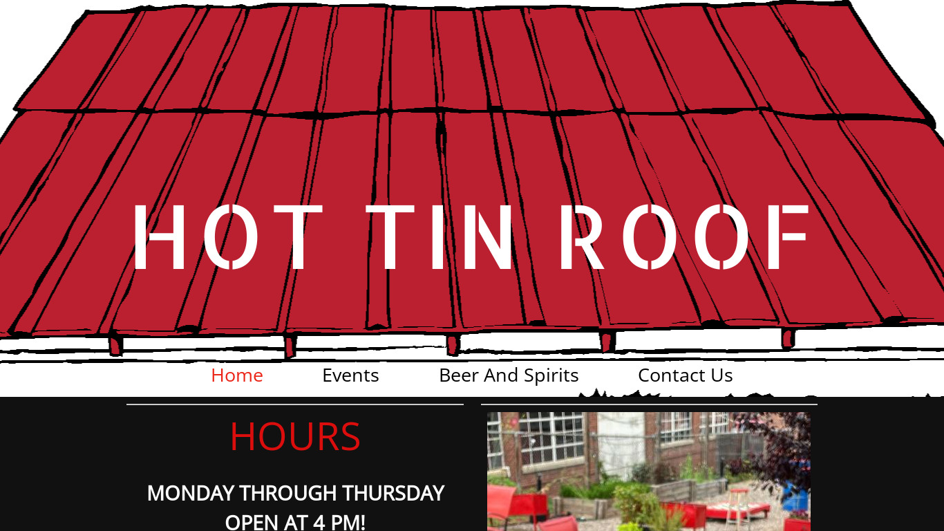Hot Tin Roof Landing page