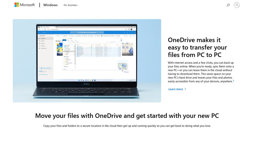Data Transfer Landing Page