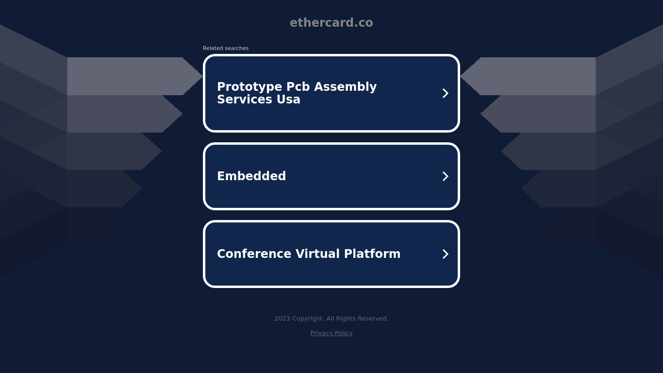 Ethercard Landing page