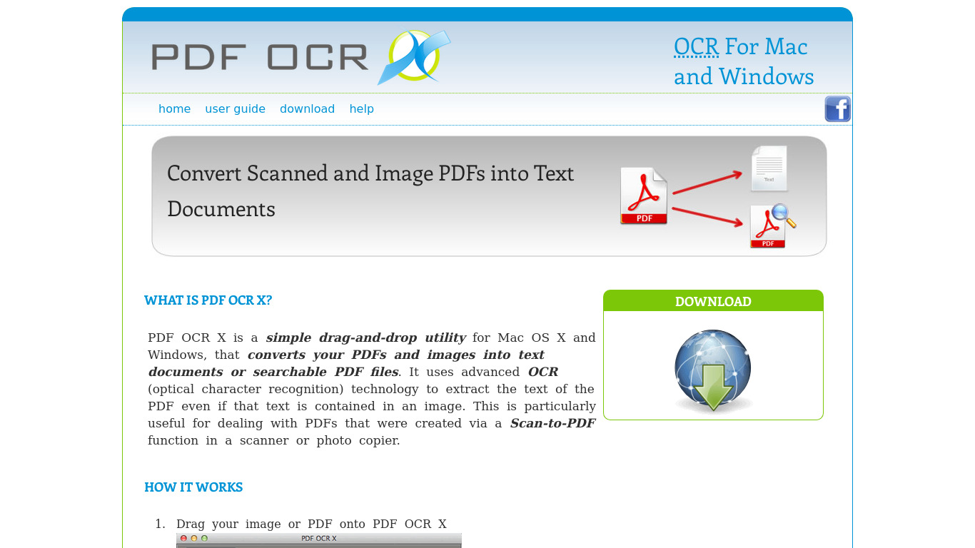 PDF OCR X Landing page