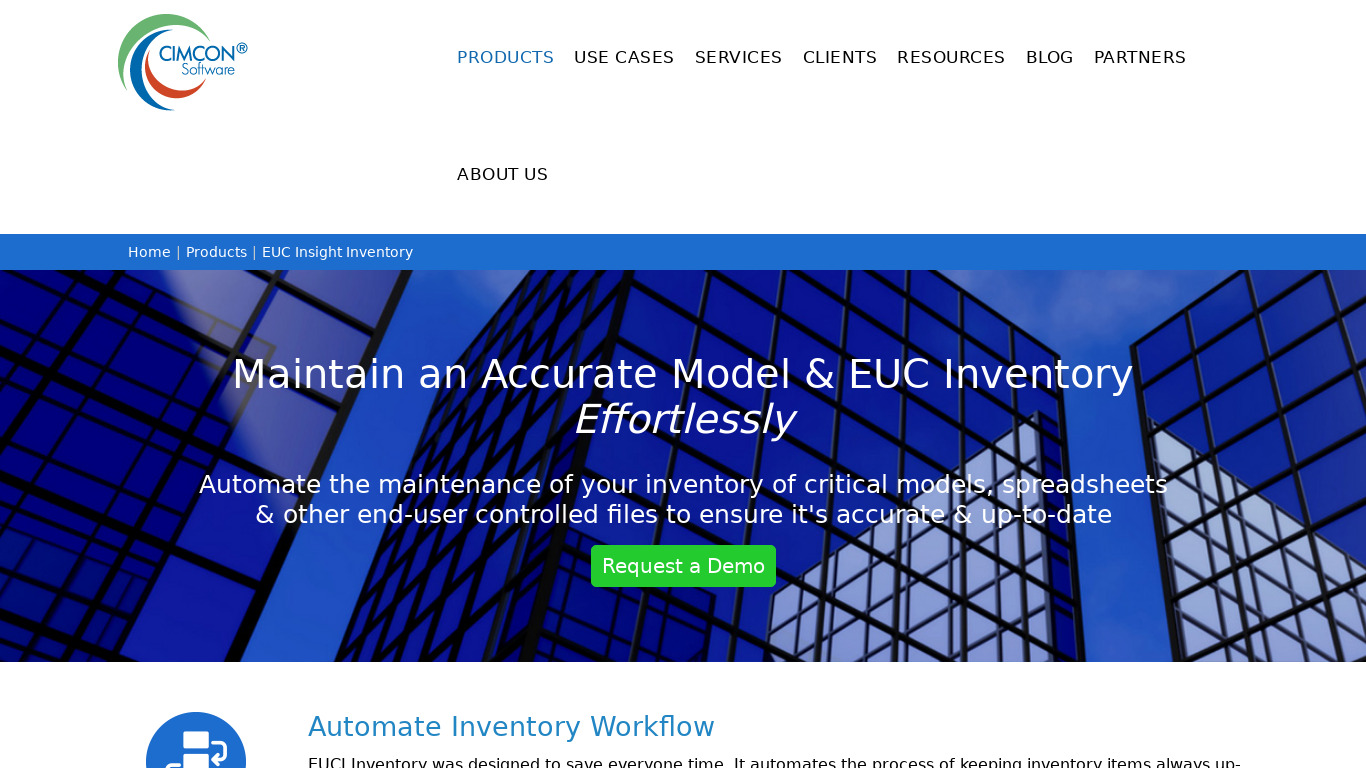 CIMCON EUC Insight Inventory Landing page