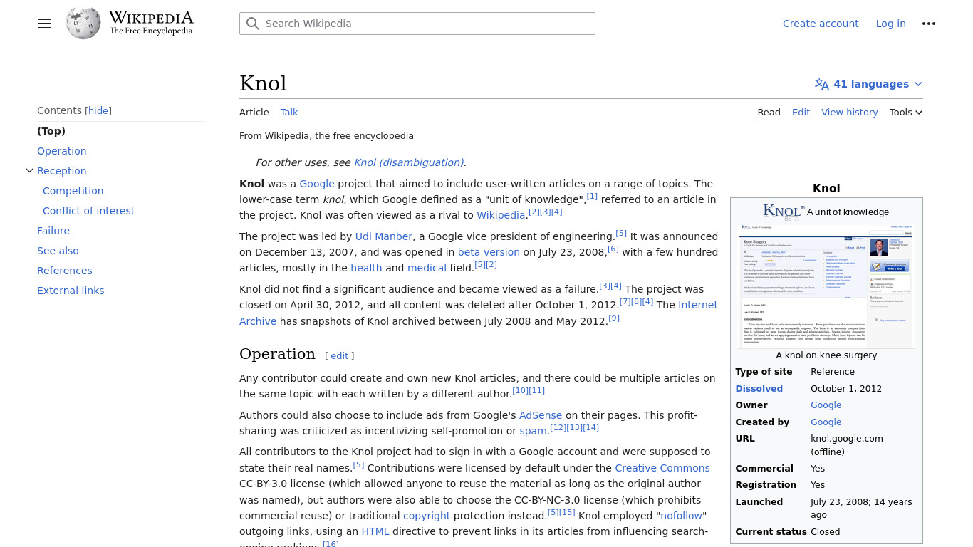 Google Knol Landing page