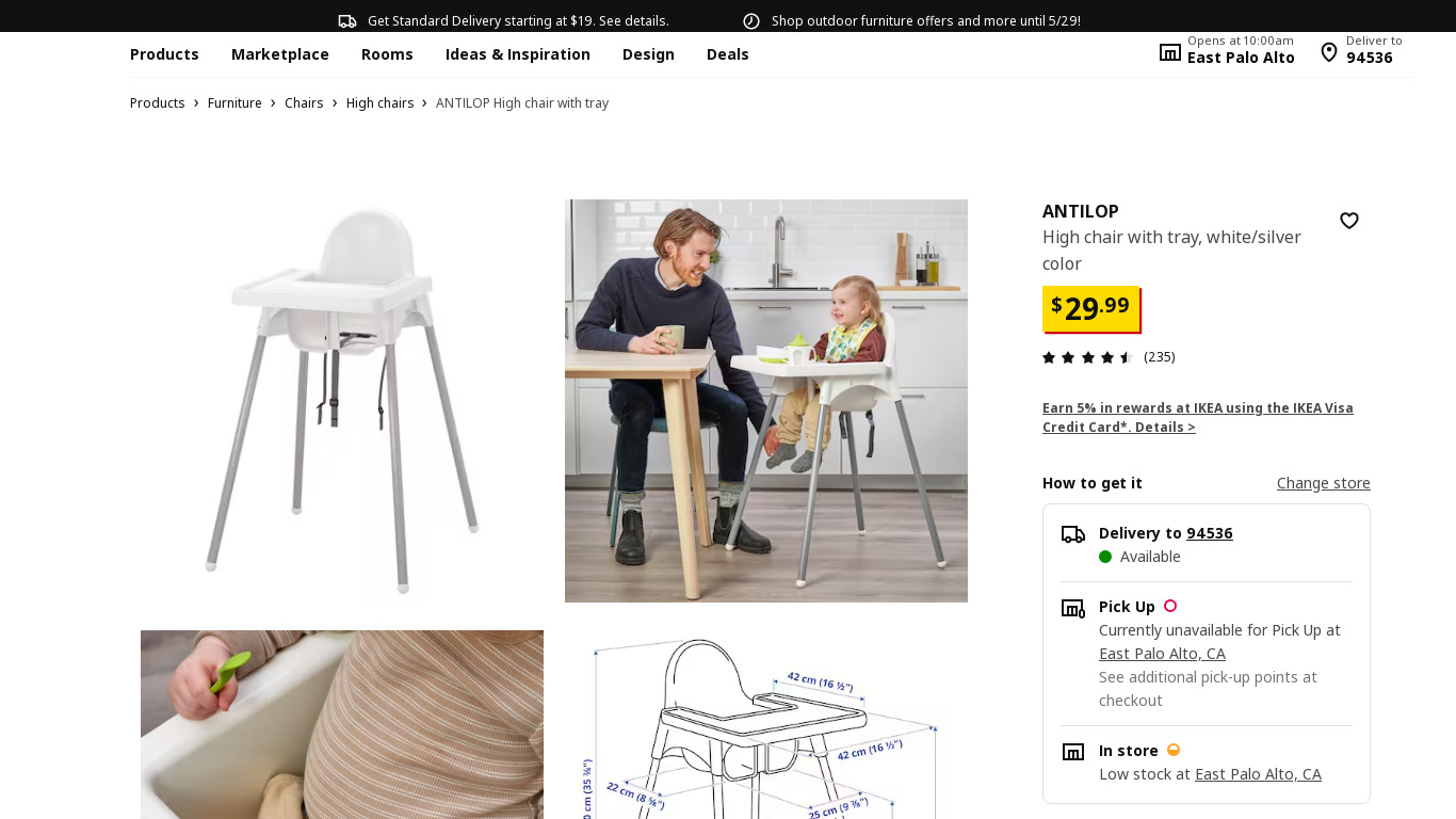 IKEA Antilop Landing page