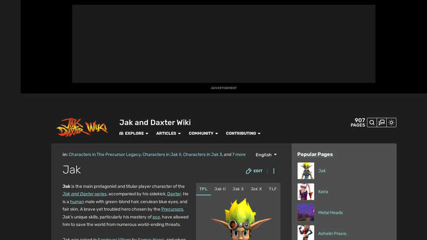 Jak and Daxter Landing Page