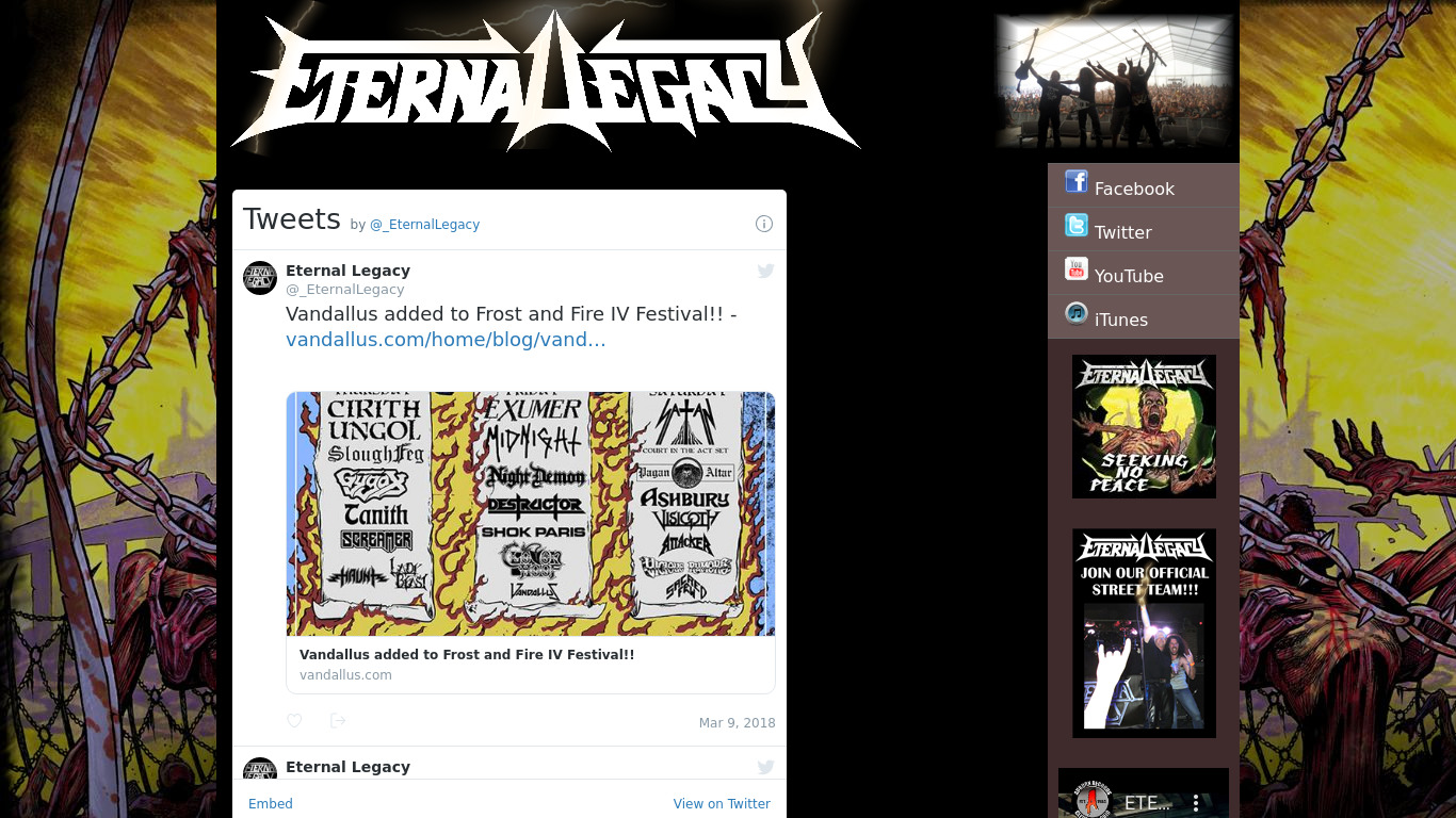 Eternal Legacy Landing page