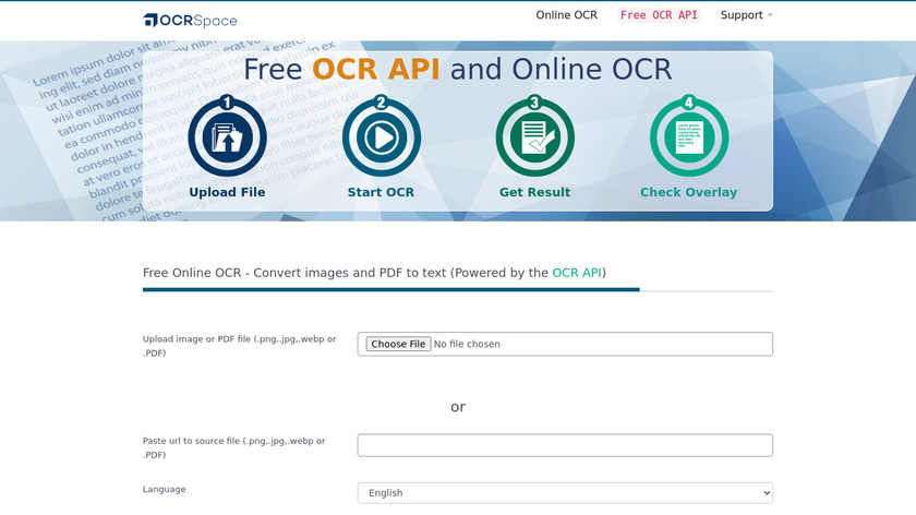 OCR.space Landing Page