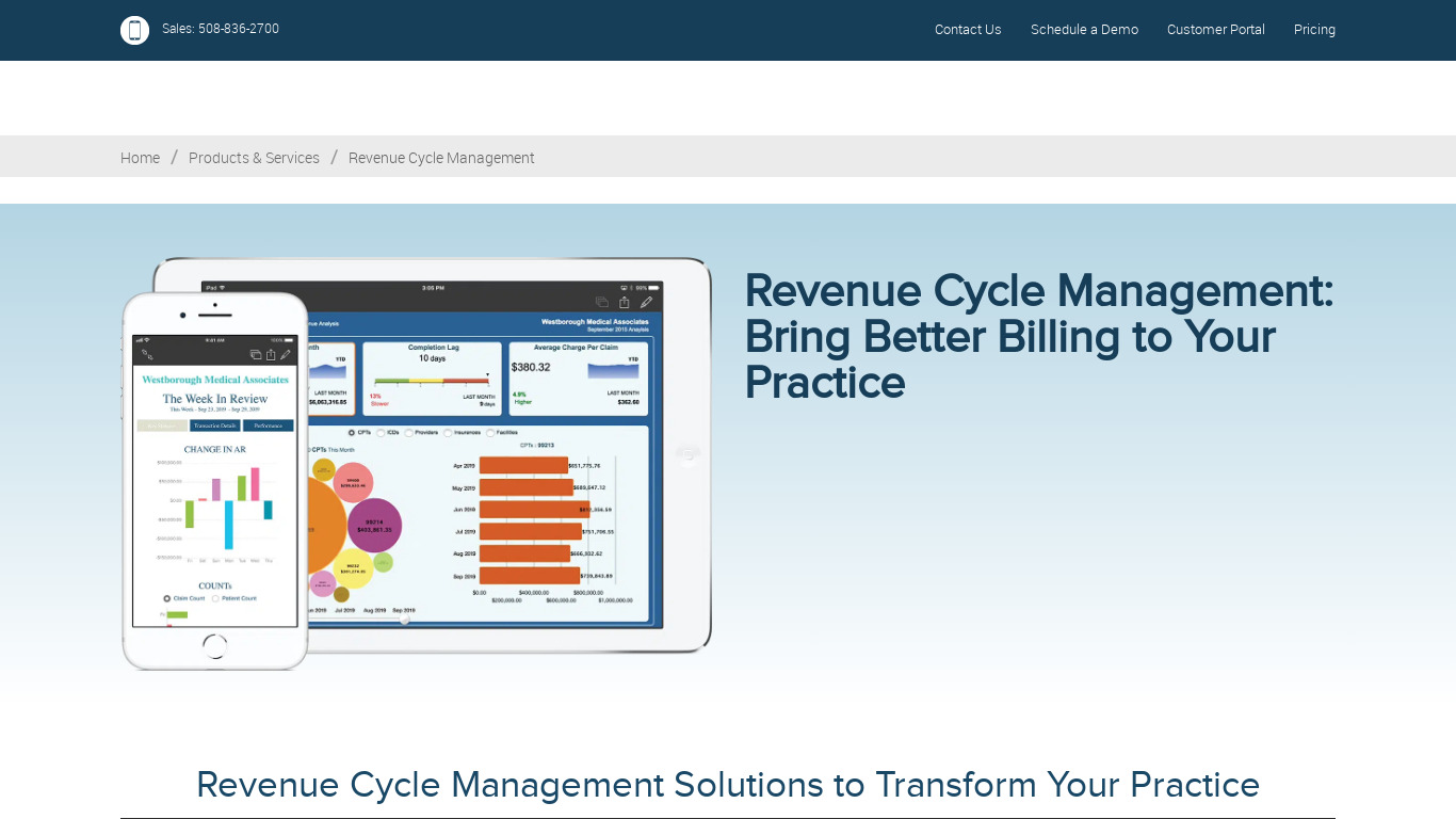 eClinicalWorks RCM Landing page