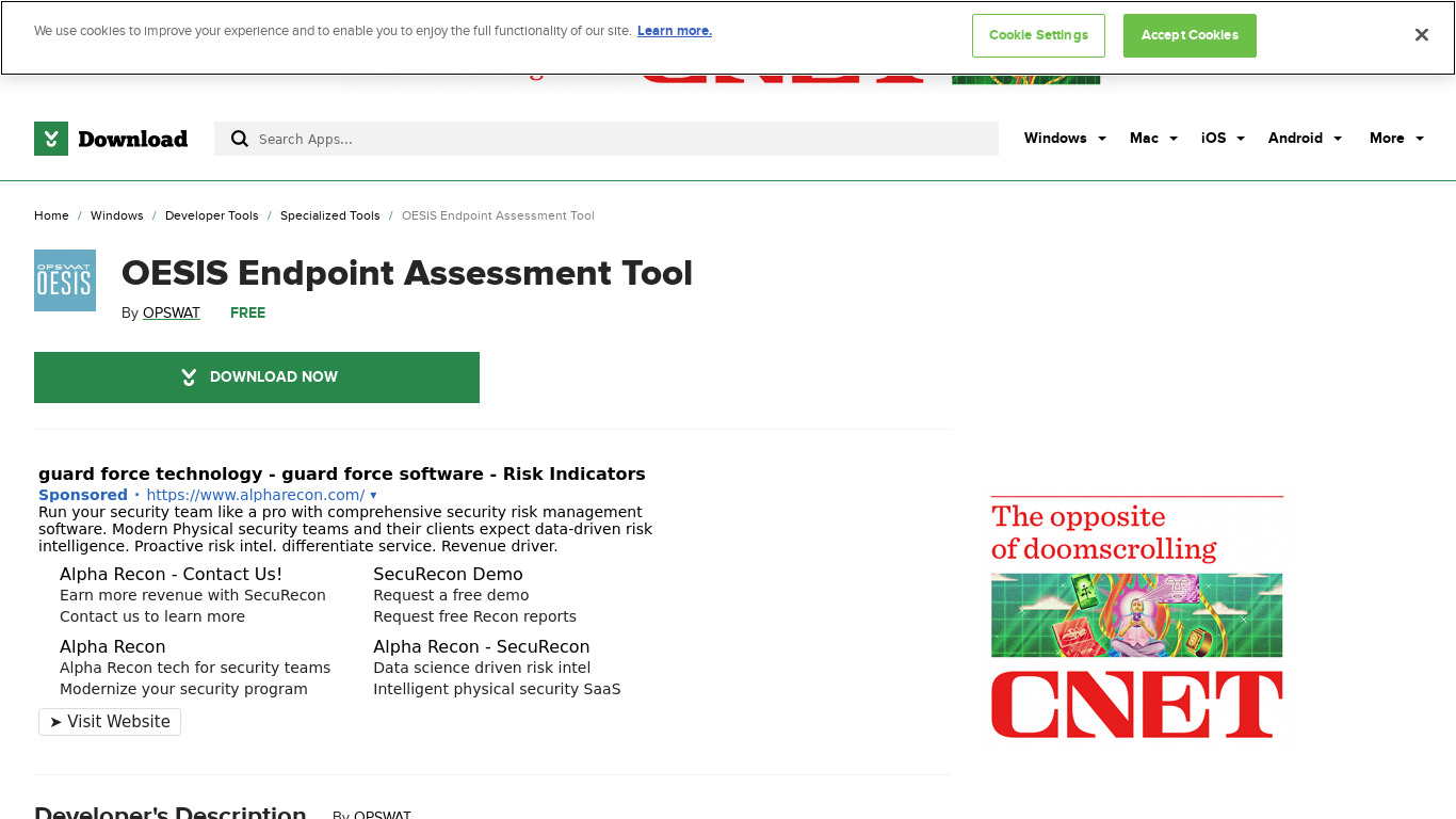 OESIS Endpoint Assessment Landing page
