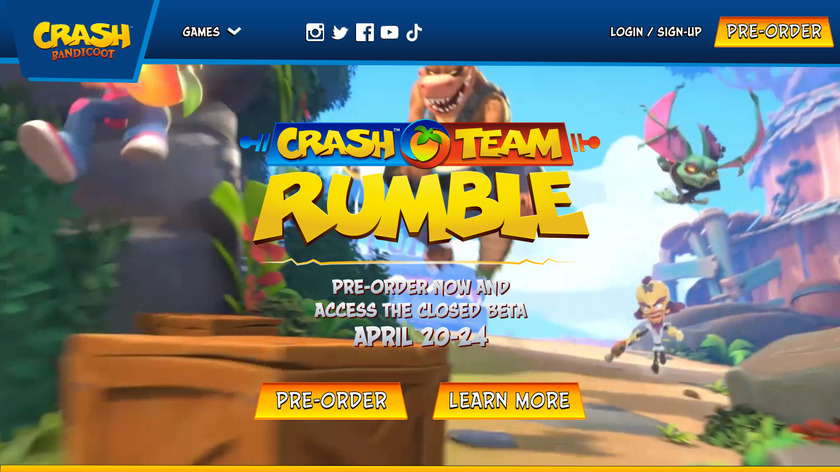 Crash Bandicoot Landing Page