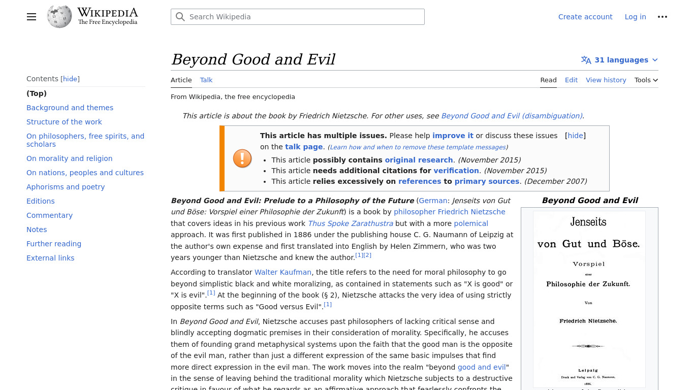 Beyond Good and Evil Landing page