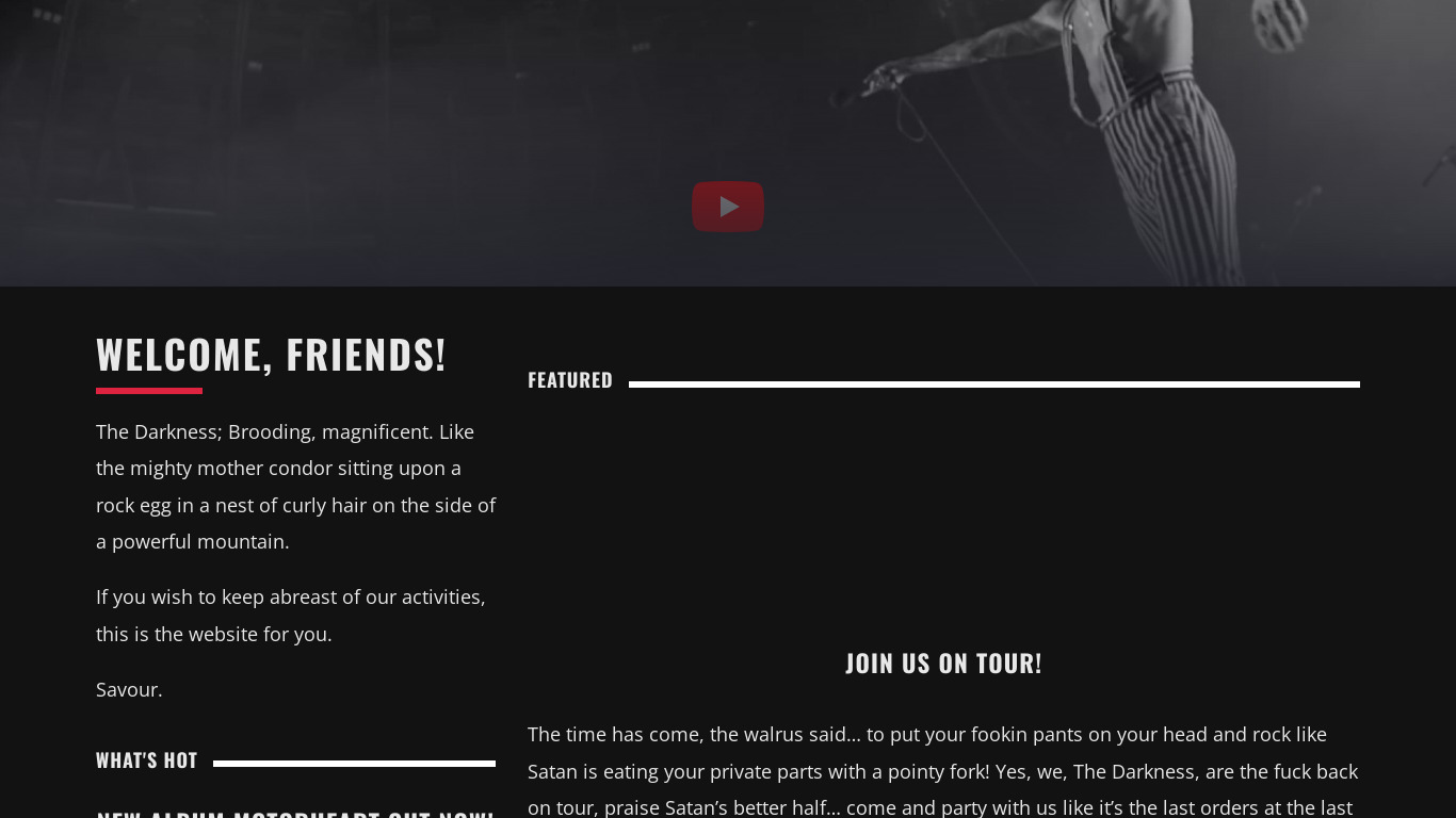 The Darkness Landing page
